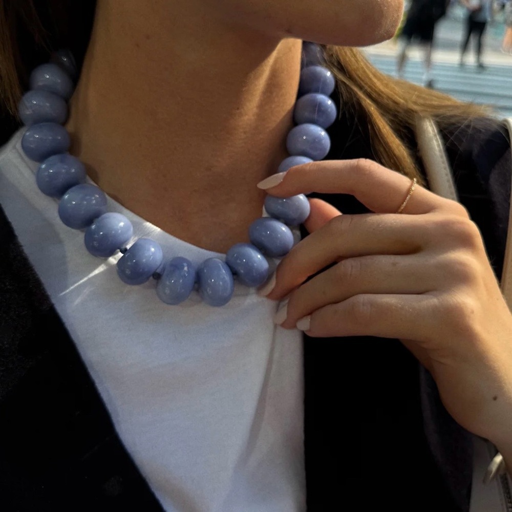 NWT - BaubleBar Joan Semi Precious Beaded Necklace in Blue Sodalite